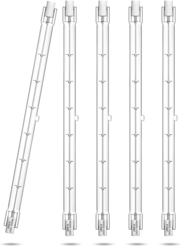 R7s 189 mm 1000 W lineare Halogenlampen, 16000 Lumen, Warmweiß 2800 K, dimmbar, J-Typ-Glühbirne, doppelseitig, lineare F...