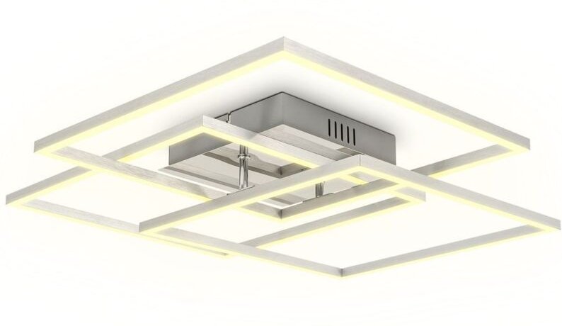 B.k.licht - Deckenlampe 57x57 cm - 40W, 4000lm, led, warmweiß, silberfarbig