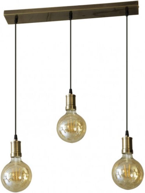 Senko - fabrilamp Lampe Celso 3xe27 Leder/ambar Glühbirnen enthalten 24w 2700k 2250lm Regx64x13 Cm