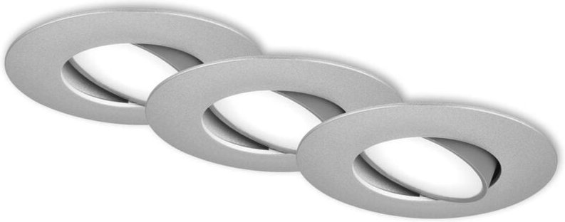 Led recessed spots, set of 3, IP65, chrome-matt, 3