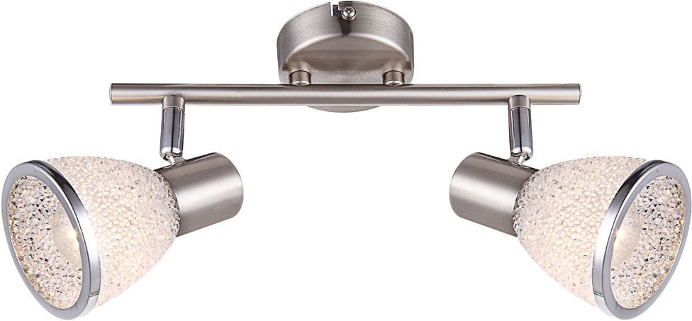 Deckenleuchte schwenkbar Deckenstrahler Wohnzimmer Deckenlampe Chrom, Kristall Optik 2 Flammig, 2x led 4 Watt 400Lm warm...