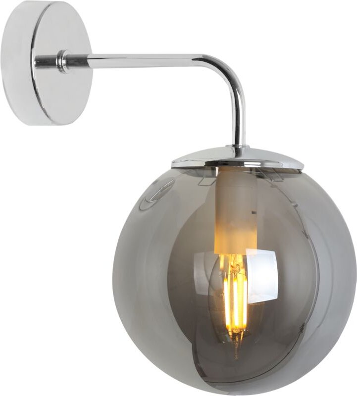 Siena Chrom Wandleuchte 1 Flache Graphitlampe E14