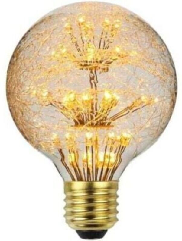 Lablanc - LED-Vintage-Glühbirne, RGB-Feuerwerk, Edison-Glühbirne, 3 w, 220/240 v, E27, dekorative Glühbirne (G80) [Energ...