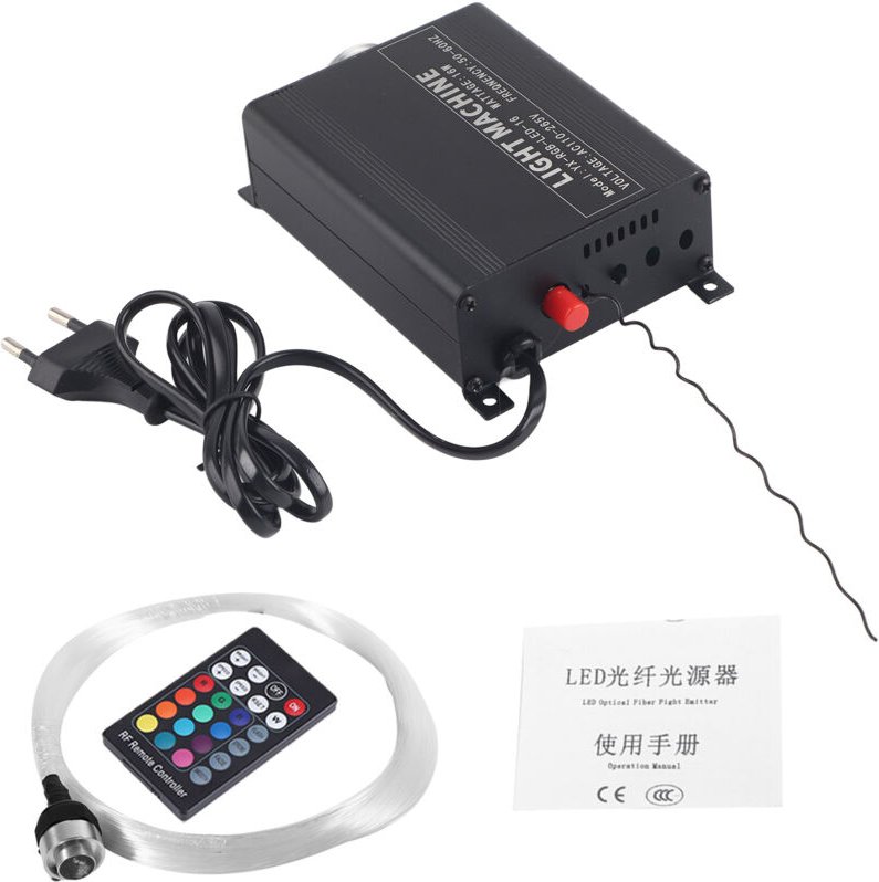 Zoternen - 16W rgbw LED-Glasfaser-Deckendekorationsset mit Kabel und Fernbedienung