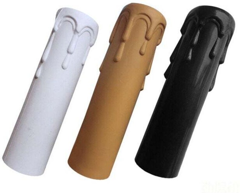 9er-Pack Tropfkerzenabdeckungen aus Kunststoff für Kronleuchter- und Pendelleuchten. Weiß + Gelb + Schwarz