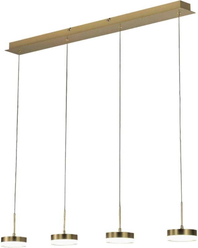 Dunk 4-flammige Pendelleuchte - 32W dimmbare led - Satiniertes Messing Lineares Design - Fabas Luce