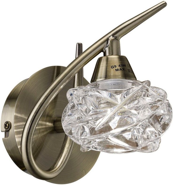 Inspired Mantra Maremagnum AB Maremagnum Wandleuchte mit Schalter, 1 Licht, G9, antikes Messing