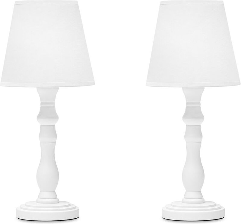 Gitta 2er Set klassische Tischlampen, Weiß - Konsimo
