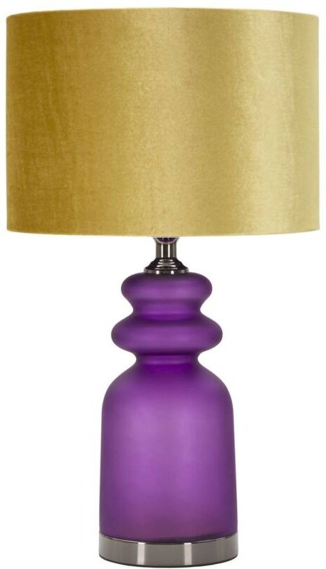 Tischlampe Whanganui, Schreibtischleuchte, Büroleuchte, Arbeitslampe, 33x33 h58 cm, Lila und Gold - Dmora