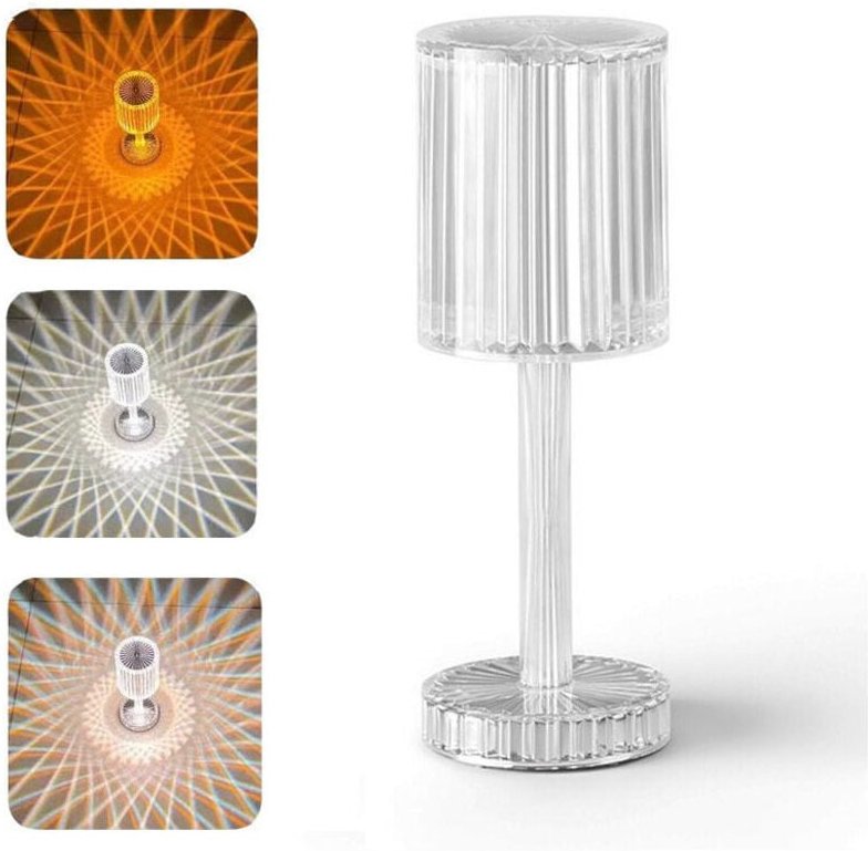 Trade Shop Traesio - Trade Shop - lampada cristall touch von tavolo zu ricaricabile usb light dimmerabile -