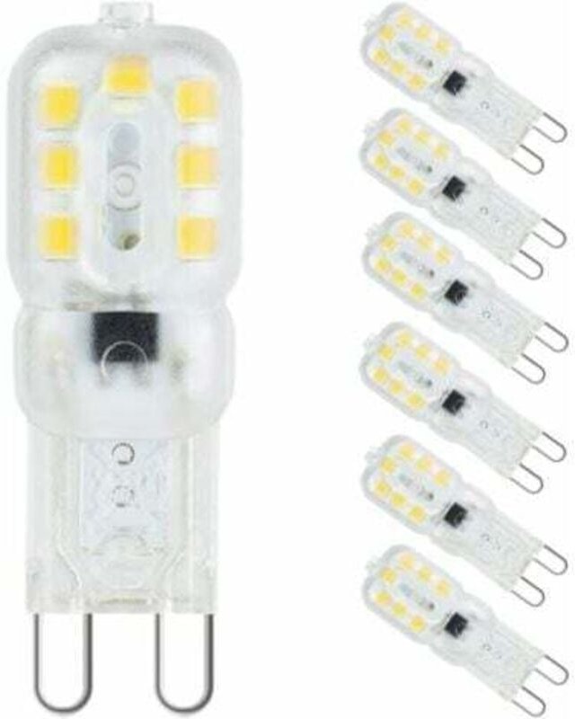 10er-Pack G9 3W LED-Lampen - Entspricht 33W Halogenlampen, 6000K Tageslichtweiß, 800lm, flimmerfrei, nicht dimmbar, 360°...