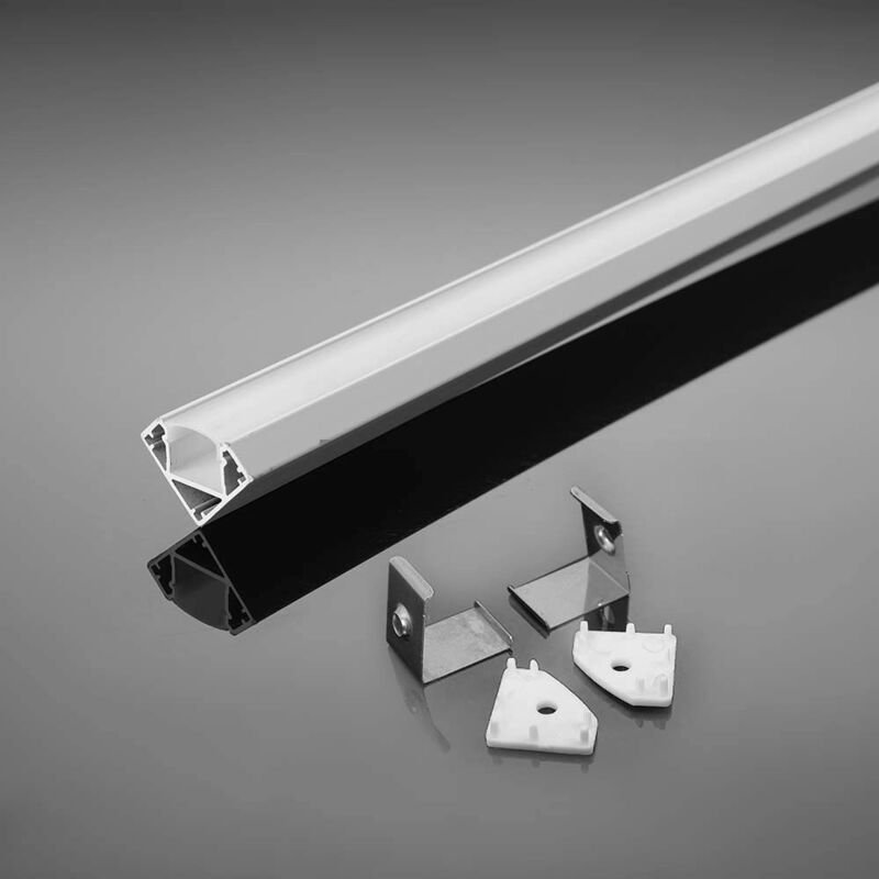 Weißes Eck-Aluminiumprofil für LED-Streifen (Max. Länge: 12,1 mm) 2000 x 26 x 19 mm - V-tac