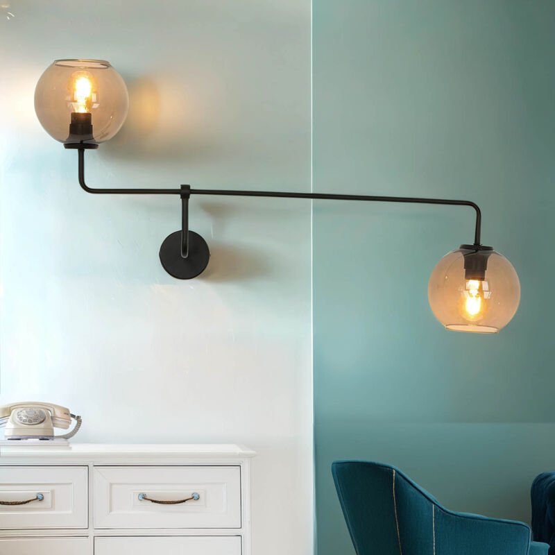 Thumbnail - Wandlampe Schwarz Glas Monaco