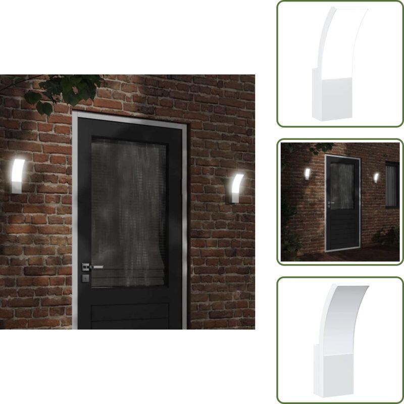 LED-Außenwandleuchte Weiß Aluminiumdruckguss - LED-Lampe - Außenleuchte - Wandleuchte - Gartenbeleuchtung - Edelstahl - ...