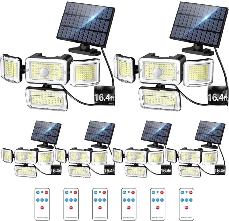Thumbnail - Solarleuchte für den Außenbereich mit Bewegungsmelder, 3500 lm, 288 LEDs, Sicherheitsbeleuchtung mit Fernbedienung, IP67...
