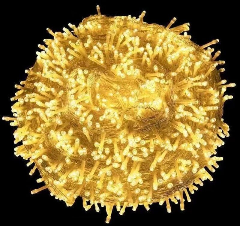 Weihnachtliche Lichterkette für den Außenbereich, warmweiß, 10 m, 100 LEDs, Weihnachtsdekoration, für drinnen und drauße...