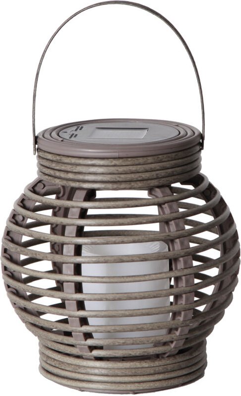 LED-Solar-Laterne "ROTANG", 1 LED, grau, 16x16 cm