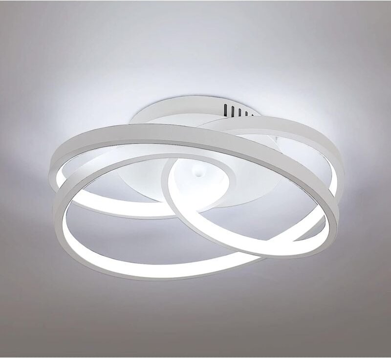 Goeco - led Deckenleuchte Modernes Design Kaltweiß 6000K Rund Deckenlampe Für Wohnzimmer Schlafzimmer Esszimmer Büro Wei...