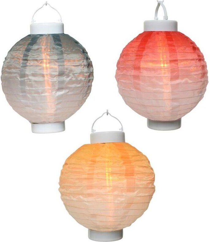 E3/83990 Lampara Solar De Nylon Colores Degradados Ø20X23Cm