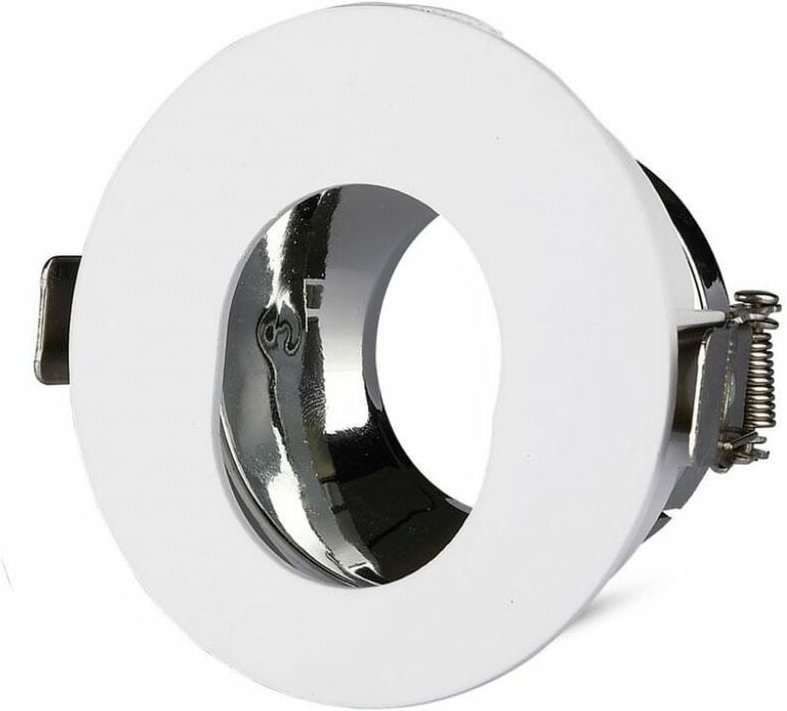 V-tac - Runder, verstellbarer GU10-LED-Einbaustrahlerhalter mit ovalem Loch