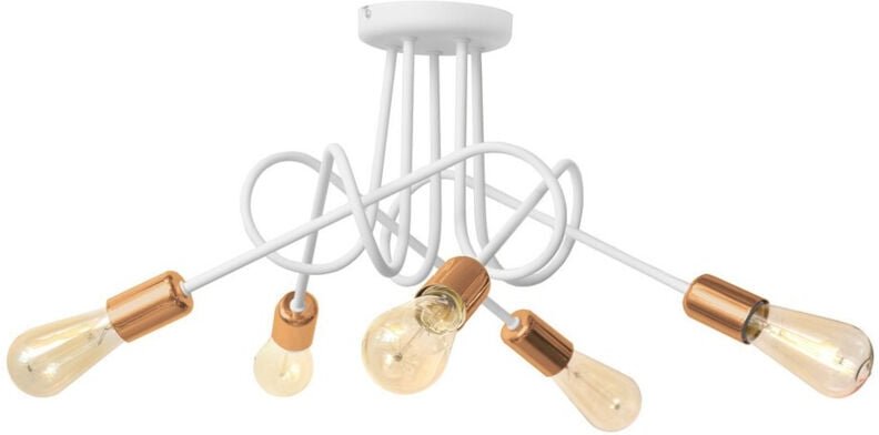 Oxford Halbbündige Deckenleuchte mit mehreren Armen Weiß, Kupfer 50cm - Helam