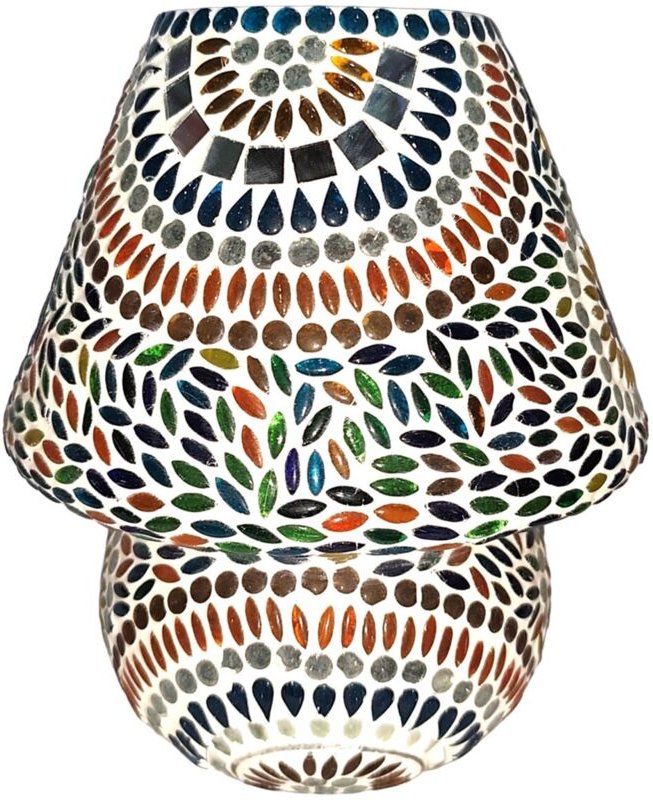 Mosaik-Tischleuchte aus Glas und Gips – farbenfroher und künstlerischer Stil