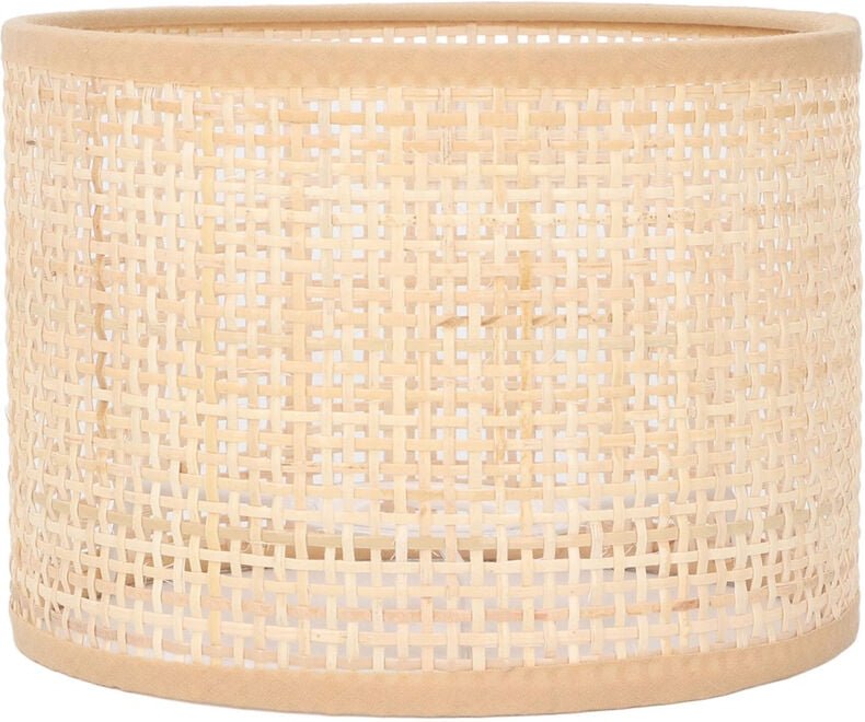 Vintage-Rattan-Lampenschirmabdeckung E27 für Kronleuchter mit E14-Fassung, quadratischer Lampenschirm aus gewebtem Ratta...