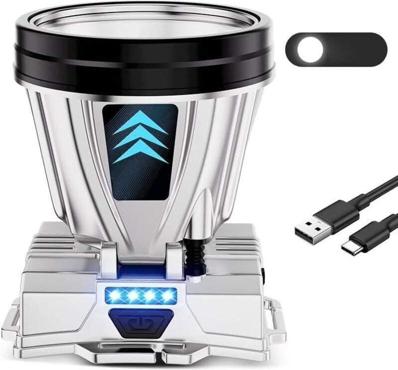 Wiederaufladbare LED-Stirnlampe, Jagd-Stirnlampe mit Sensor, Taschenlampe und Scheinwerfer – Weißlicht