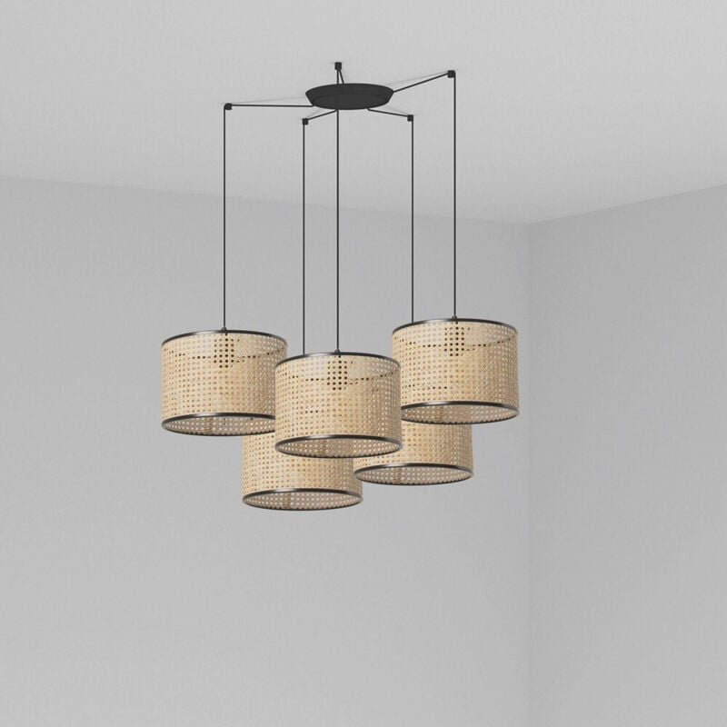 Faro mambo - Dreifach zylindrisches Cluster Drop Light Schwarz, E27