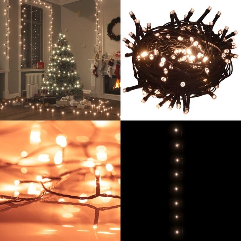 Vidaxl - LED-Lichterkette mit 300 LEDs Warmweiß 30 m pvc - LED-Lichtring - Lichterkette - Weihnachtsdeko - Outdoor Beleu...