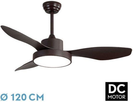 Todolampara - Ventilator de Deckenventilator mit Licht led 40W Modell hayate Braun, 3 Schattierungen de Licht mit Speich...
