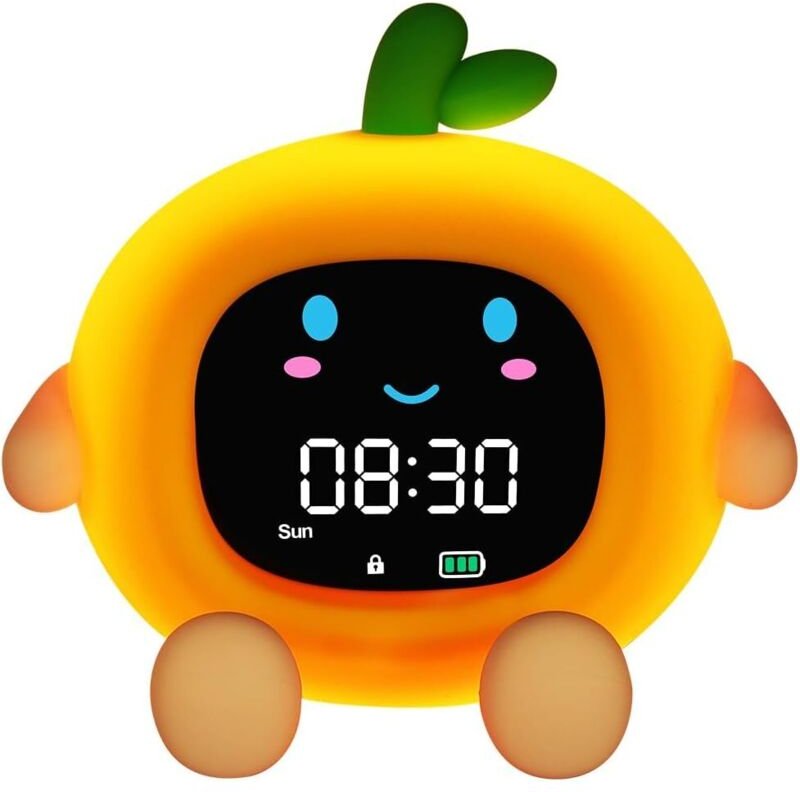 Kinderwecker, Lernwecker für Kinder, Schlaftrainingswecker mit Mond- und Sonnenanzeige, RGB-Nachtlicht, für Mädchen und ...