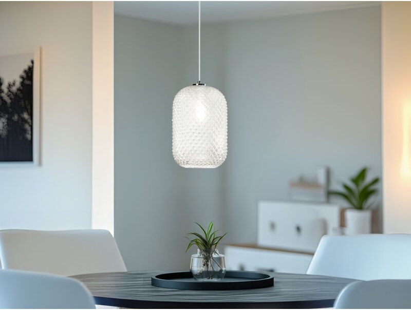 Fan Europe - Pendelleuchte ashford Relief Kristall Klarglas transparent Klar, ø 20cm