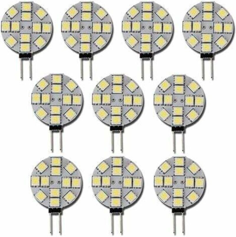 10 G4 DC 12V nicht dimmbare LED-Lampen, Weiß (6000K), Ersatz für 20W-Halogenlampen, für Küche, Wohnmobil, Wohnwagen, Boo...
