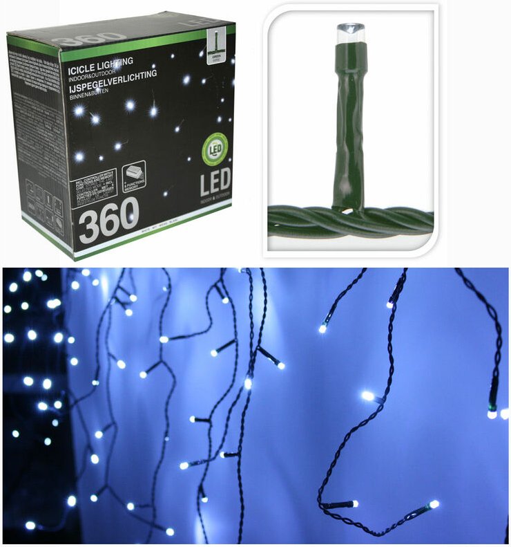 Eisregen-Lichterkette mit 360 LEDs kaltweiß