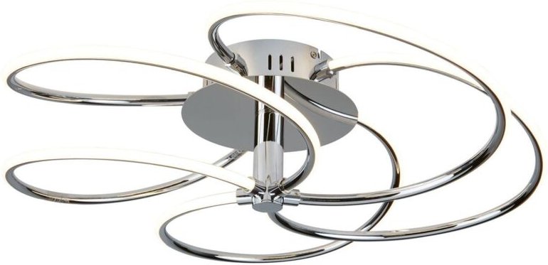 Searchlight - Bardot - Integrierte led Flush Deckenleuchte Chrom, Weiß