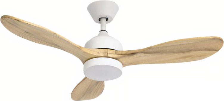 Calar ventilador con selector de temperatura en color blanco y las palas de madera