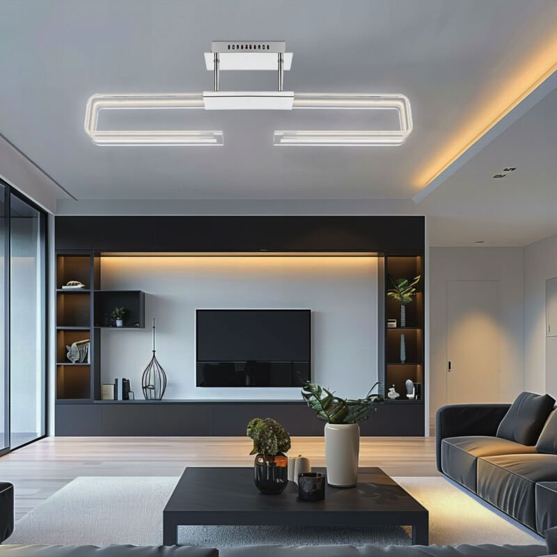 Globo Lighting - led Deckenleuchte Designleuchte Glasbogen satiniert Küchenleuchte Chrom, 13,5W 1030Lm warmweiß, LxBxH 7...