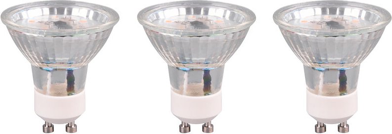Trio - GU10 led Stiftsockel 3er set - 3 Watt, 250 Lumen, Warmweiß - nicht dimmbar
