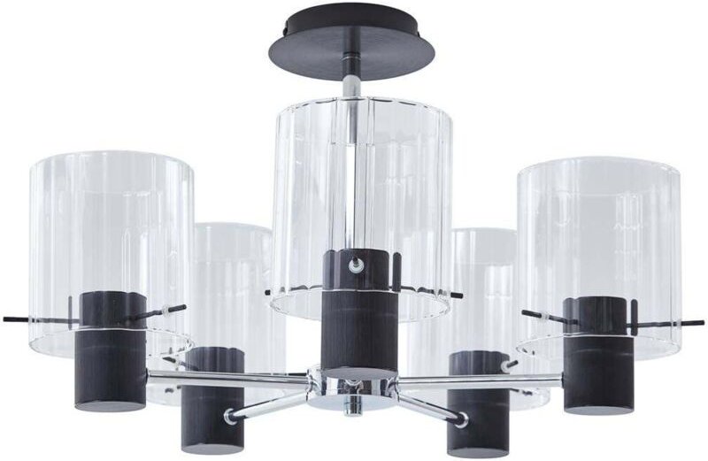 Thumbnail - Lucande - Deckenlampe 'Eirian' aus Metall für Wohnzimmer & Esszimmer von