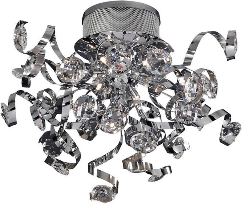 Inspired Kurlz Decke 9-flammig G4, poliertes Chrom/Kristall, NICHT LED/CFL-kompatibel