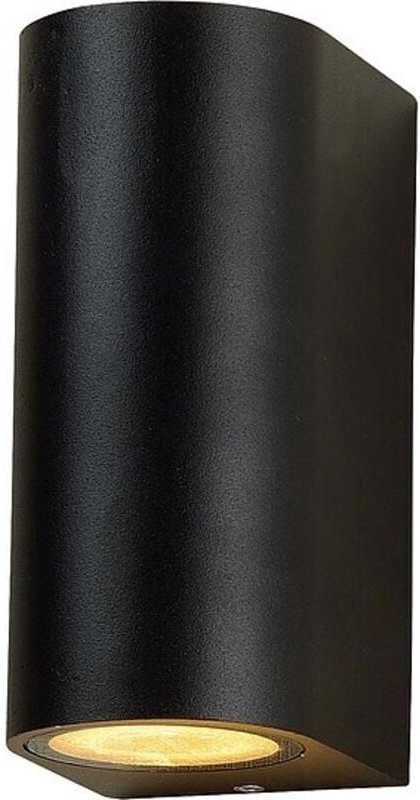 LED's light LED Außenleuchte Lichtaustritt oben/unten,rund, GU10 Sockel, schwarz matt - 92 x 150 x 68 mm