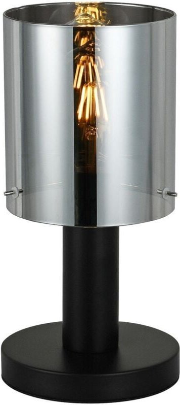 Sardo - Moderne Tischlampe Schwarz 1 Leuchte mit Smoky Shade, E27 - Italux