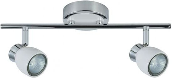 Fabrilamp - akunadecor Chacho Badezimmer-Leiste mit 2 verstellbaren Strahlern Weiß-Chrom