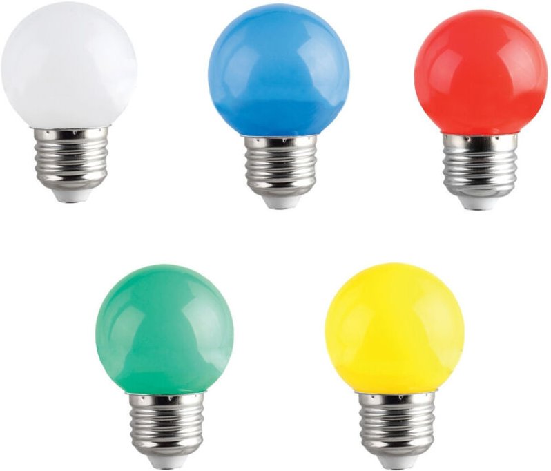 Trade Shop Traesio - Trade Shop - E27 mini globe led-lampe 220V farbe grün blau lila weiss warm kalt 2W -