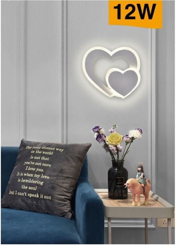 Trade Shop - interne led-wandleuchte modern double heart 12 w licht 3000K 4000K 6500K E83-B -