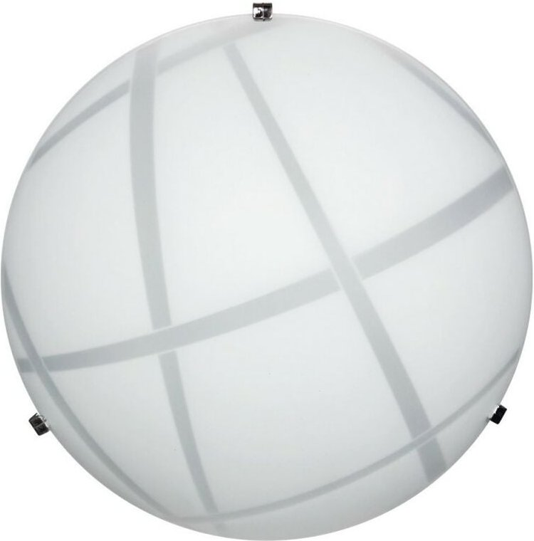 Webmarketpoint - Deckenleuchte aus weißem Flachglas mit verchromten Haken Durchm. 30xh.10 cm