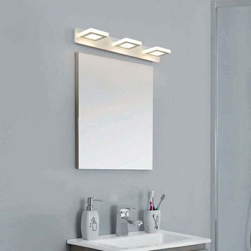 Badezimmerspiegelleuchte, dreifarbiges Licht, 15 W, moderne Innenleuchte für Badezimmer, 360° verstellbar, 48 cm [Energi...