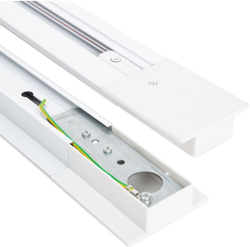 Ledkia - 1-Phasenstromschiene Einbau Unterputz Aluminium für led Strahler 1m Weiß