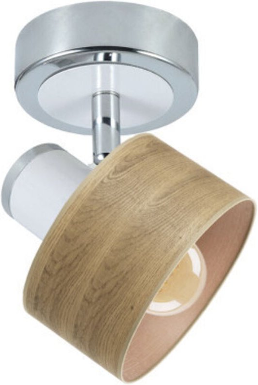 Fabrilamp - Strahler nando 1xe14 chrom-weiß/mad.klar 17x12x12 cm verstellbar